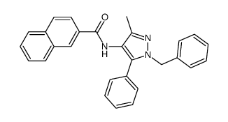 naphthalene-2-carboxylic acid (1-benzyl-3-methyl-5-phenyl-1H-pyrazol-4-yl)-amide结构式