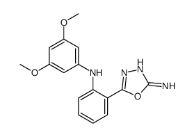 5-[2-(3,5-dimethoxyanilino)phenyl]-1,3,4-oxadiazol-2-amine结构式