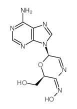 (2S)-2-[(1R)-1-(6-aminopurin-9-yl)-2-hydroxyimino-ethoxy]-3-hydroxyimino-propan-1-ol结构式