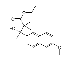 ethyl beta-ethyl-beta-hydroxy-6-methoxy-alpha,alpha-dimethylnaphthalene-2-propionate Structure