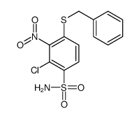 4-benzylsulfanyl-2-chloro-3-nitrobenzenesulfonamide Structure