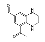 8-acetyl-1,2,3,4-tetrahydroquinoxaline-6-carbaldehyde结构式