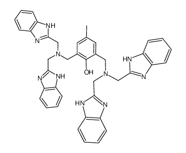 2,6-bis(bis(2-benzimidazolylmethyl)aminomethyl)-4-methylphenol结构式