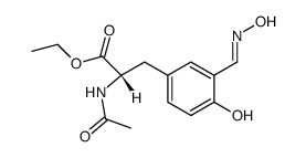 N-acetyl-3-<3(E)-hydroxyiminomethyl-4-hydroxyphenyl>-L-alanine ethyl ester结构式