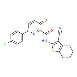 1-(4-chlorophenyl)-N-(3-cyano-4,5,6,7-tetrahydro-1-benzothien-2-yl)-4-oxo-1,4-dihydro-3-pyridazinecarboxamide结构式