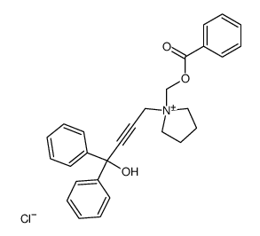 1-((benzoyloxy)methyl)-1-(4-hydroxy-4,4-diphenylbut-2-yn-1-yl)pyrrolidin-1-ium chloride结构式