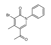 5-acetyl-3-bromo-4-methyl-1-phenylpyridin-2-one结构式