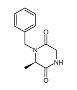 (6R)-1-N-benzyl-6-methyl-piperazine-2,5-dione结构式