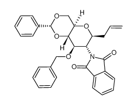 3-C-(3-O-benzyl-4,6-O-benzylidene-2-deoxy-2-phthalimido-β-D-glucopyranosyl)-1-propene结构式