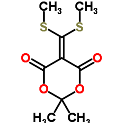 5-[双(甲基硫代)亚甲基]-2,2-二甲基-1,3-二噁烷-4,6-二酮结构式