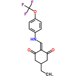 5-ETHYL-2-(((4-(TRIFLUOROMETHOXY)PHENYL)AMINO)METHYLENE)CYCLOHEXANE-1,3-DIONE structure