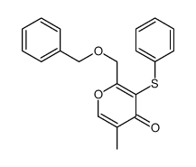 5-methyl-2-(phenylmethoxymethyl)-3-phenylsulfanylpyran-4-one结构式