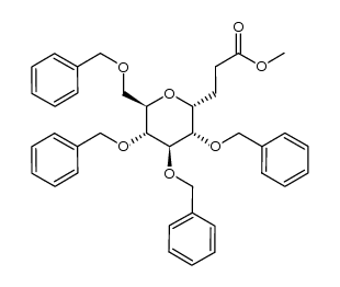 methyl 3-(2,3,4,6-tetra-O-benzyl-α-D-glucopyranosyl)propanoate结构式