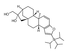 (3bR,5aR,7S,8S,10aS,10bR)-7-(hydroxymethyl)-10b-methyl-2-(triisopropylsilyl)-3b,4,5,6,7,8,9,10,10a,10b-decahydro-5a,8-methanocyclohepta[5,6]naphtho[2,1-b]furan-7-ol Structure
