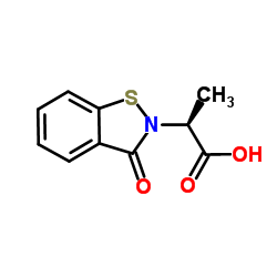 (2S)-2-(3-Oxo-1,2-benzisothiazol-2(3H)-yl)-propanoic acid structure