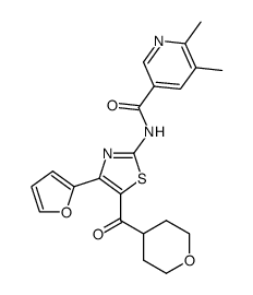 N-[4-(2-Furyl)-5-(tetrahydropyran-4-carbonyl)thiazol-2-yl]-5,6-dimethylpyridine-3-carboxamide Structure