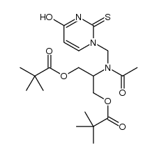 1-[N-(1,3-dipivaloyloxyprop-2-yl)acetylaminomethyl]-5-methyl-1H,3H-pyrimidin-4-on-2-thione Structure