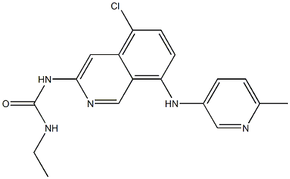 1-(5-chloro-8-((6-methylpyridin-3-yl)amino)isoquinolin-3-yl)-3-ethylurea结构式