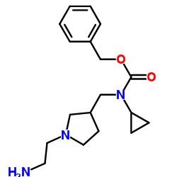 Benzyl {[1-(2-aminoethyl)-3-pyrrolidinyl]methyl}cyclopropylcarbamate结构式