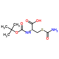 S-Carbamoyl-N-{[(2-methyl-2-propanyl)oxy]carbonyl}-L-cysteine Structure