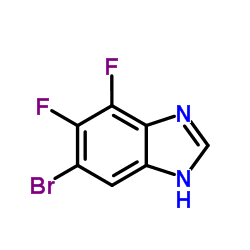 5-Bromo-6,7-difluoro-1H-benzimidazole结构式