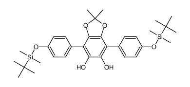 4,7-bis[4-(tert-butyldimethylsilyloxy)phenyl]-2,2-dimethylbenzo[d][1,3]dioxole-5,6-diol结构式