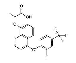 (R)-α-(5-(2-fluoro-4-trifluoromethyl-phenoxy)-naphthalen-1-yl-oxy)propionic acid结构式