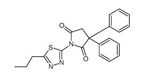 3,3-diphenyl-1-(5-propyl-1,3,4-thiadiazol-2-yl)pyrrolidine-2,5-dione结构式