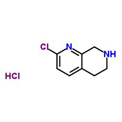 2-Chloro-5,6,7,8-tetrahydro-1,7-naphthyridine hydrochloride (1:1) Structure
