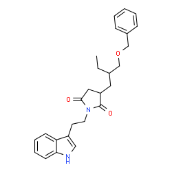 2-[2-[(Benzyloxy)methyl]butyl]-N-[2-(1H-indol-3-yl)ethyl]succinimide structure