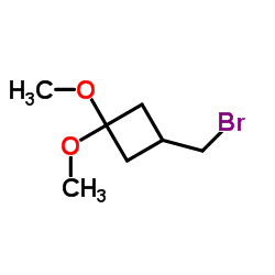 3-(bromomethyl)-1,1-dimethoxycyclobutane structure