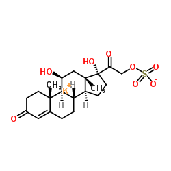 Potassium (11β)-11,17-dihydroxy-3,20-dioxopregn-4-en-21-yl sulfate结构式