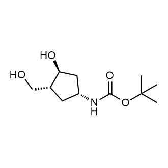 ((1R,3S,4R)-3-羟基-4-(羟甲基)环戊基)氨基甲酸叔丁酯结构式