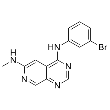 N4-(3-溴苯基)-N6-甲基-吡啶并[3,4-D]嘧啶-4,6-二胺结构式