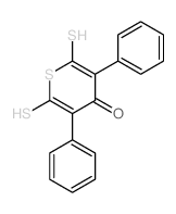 3,5-diphenyl-2,6-bis-sulfanyl-thiopyran-4-one结构式