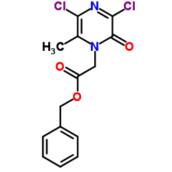 Benzyl (3,5-dichloro-6-methyl-2-oxo-1(2H)-pyrazinyl)acetate结构式