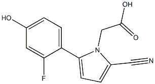 2-(2-cyano-5-(2-fluoro-4-hydroxyphenyl)-1H-pyrrol-1-yl)acetic acid结构式