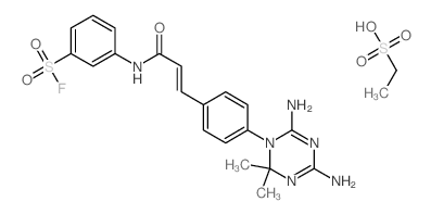 3-[3-[4-(4,6-diamino-2,2-dimethyl-1,3,5-triazin-1-yl)phenyl]prop-2-enoylamino]benzenesulfonyl fluoride; ethanesulfonic acid结构式