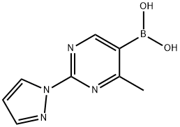 4-Methyl-2-(1H-pyrazol-1-yl)pyrimidine-5-boronic acid结构式