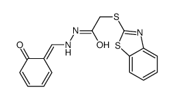 2-(1,3-benzothiazol-2-ylsulfanyl)-N'-[(Z)-(6-oxocyclohexa-2,4-dien-1-ylidene)methyl]acetohydrazide结构式