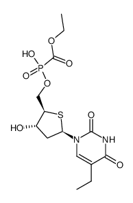 4'-thio-5-ethyl-2'-deoxyuridine 5'-ethoxycarbonylphosphonate结构式