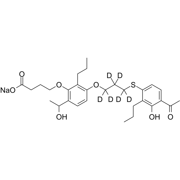 Hydroxy Tipelukast-d6 sodium Structure