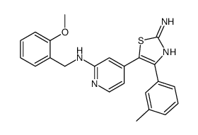 5-[2-[(2-methoxyphenyl)methylamino]pyridin-4-yl]-4-(3-methylphenyl)-1,3-thiazol-2-amine结构式