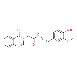 N'-(4-Hydroxy-3-methoxybenzylidene)-2-(4-oxo-3(4H)-quinazolinyl)acetohydrazide结构式