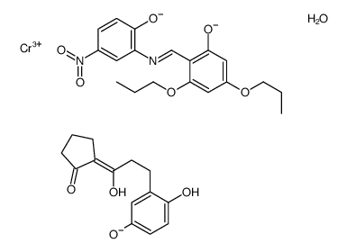 aqua[2-[3-(2,5-dihydroxyphenyl)-1-oxopropyl]cyclopentanonato][2-[[(2-hydroxy-5-nitrophenyl)imino]methyl]-3,5-dipropoxyphenolato(2-)]chromium picture