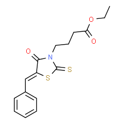 ethyl (Z)-4-(5-benzylidene-4-oxo-2-thioxothiazolidin-3-yl)butanoate结构式