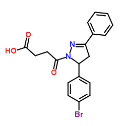 4-[5-(4-Bromophenyl)-3-phenyl-4,5-dihydro-1H-pyrazol-1-yl]-4-oxobutanoic acid Structure