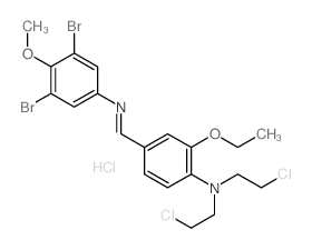 Benzenamine,N,N-bis(2-chloroethyl)-4-[[(3,5-dibromo-4-methoxyphenyl)imino]methyl]-2-ethoxy-,hydrochloride (1:1)结构式