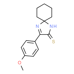 3-(4-甲氧基苯基)-1,4-二氮螺-[4.5]十-3-烯-2-硫酮结构式