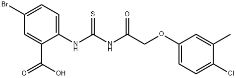 5-bromo-2-[[[[(4-chloro-3-methylphenoxy)acetyl]amino]thioxomethyl]amino]-benzoic acid结构式